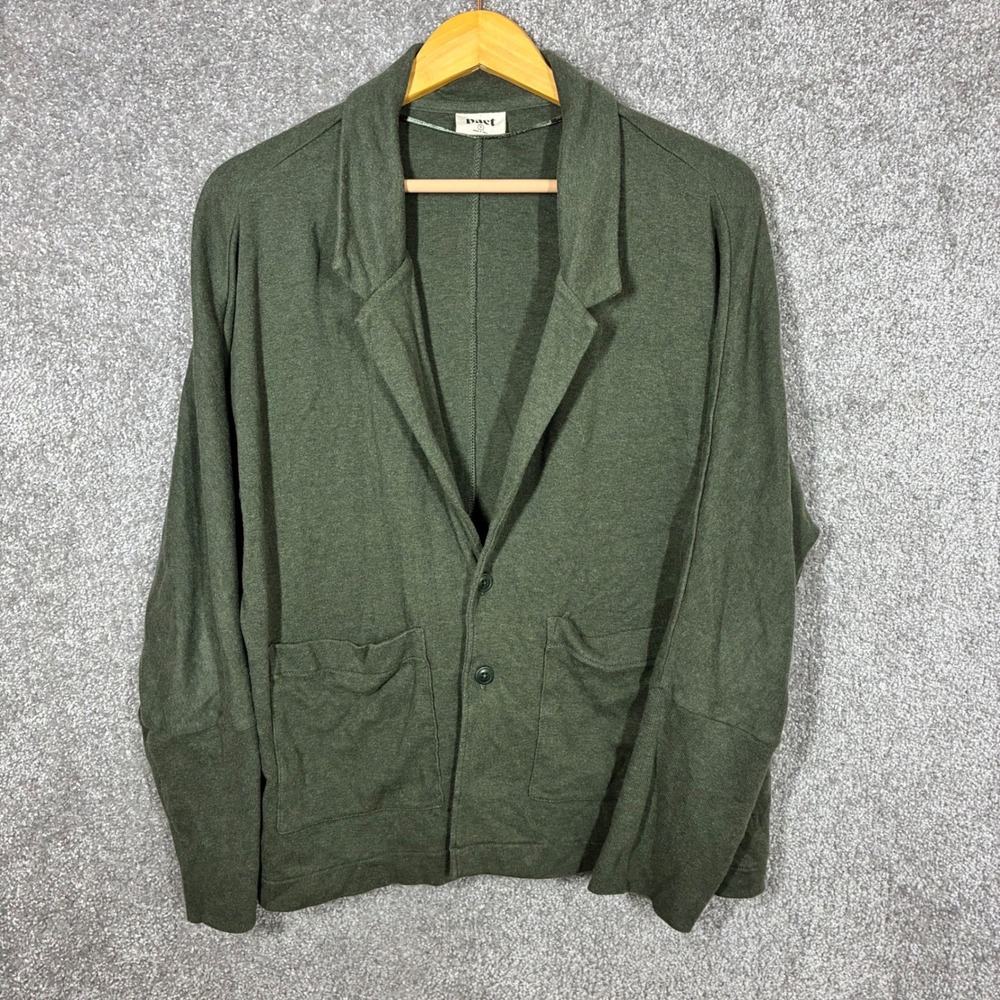 Pact Cardigan Womens Medium Blazer Sweater Organic Cotton Olive Green Button